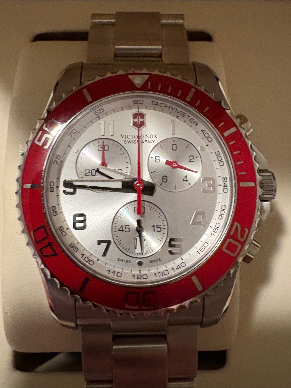 Victorinox Maverick Swiss Army Men's GS Chronograph Watch - Red/Silver